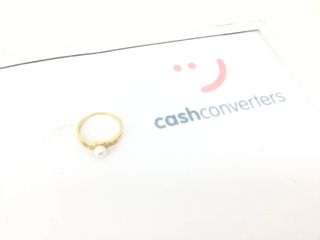 anillo oro 18k con piedra con circonita,perla