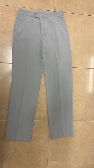 Traje de pantalón gris perla mujer