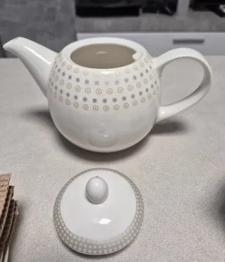 Juego de café Pórtico S.A. blanco y gris