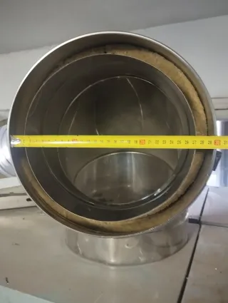 Codo Inox 300mm para Chimenea