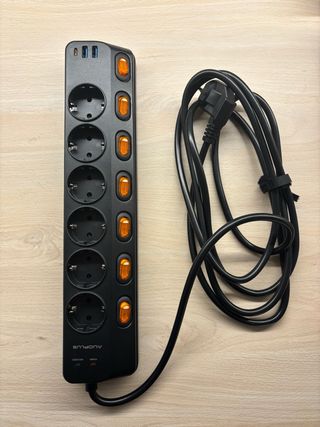 Regleta AUOPLUS 8 enchufes + 2 USB