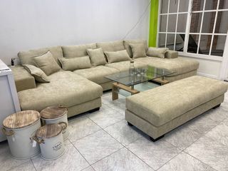 Sofá cama rinconera beige grande