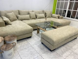 Sofá cama rinconera beige grande