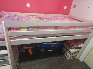 Cama alta juvenil madera
