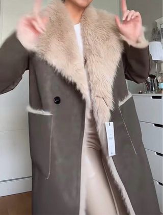 ABRIGO REVERSIBLE DOBLE FAZ EFECTO PELO