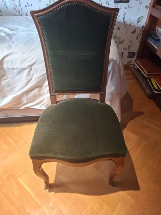 Silla Luis XVI madera y terciopelo
