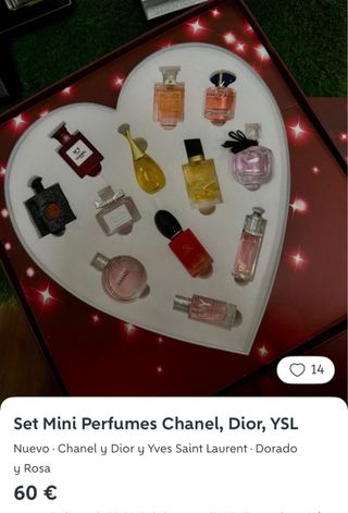 Set Mini Perfumes Chanel, Dior, YSL Dorado y Rosa