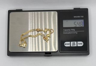 Pulsera Delfin oro combinado 18k, 5.48 g, 18.5 cm.
