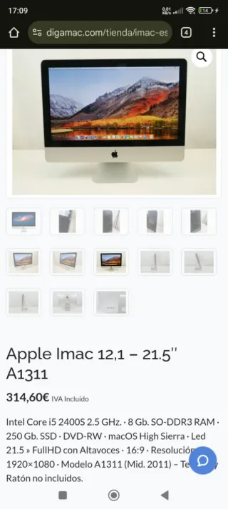 Apple iMac 21.5 i5 12GB RAM