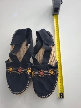 Sandalias esparto mujer negras