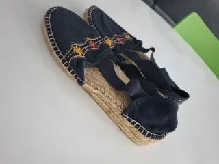 Sandalias esparto mujer negras