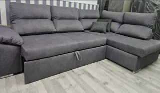 Sofá Rinconera Gris Tela