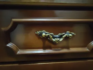 Aparador vintage madera y mármol con espejo