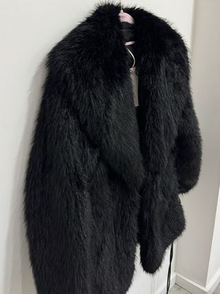 Casaco de pelo preto Zara