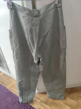 Pantalones de cuero mujer vintage, talla 38