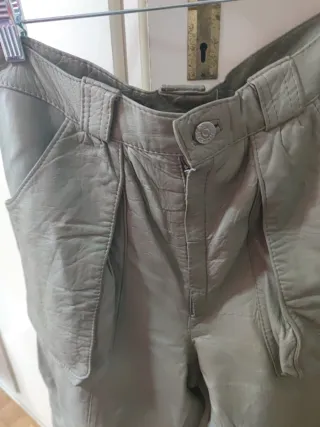 Pantalones de cuero mujer vintage, talla 38