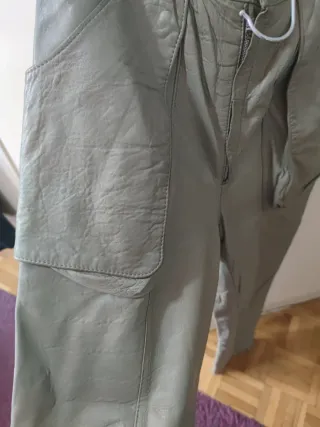 Pantalones de cuero mujer vintage, talla 38