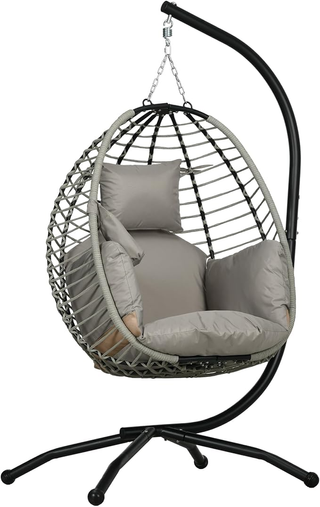 Poltrona Sospesa con Cuscino Imbottito, Seduta Pie