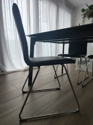 6 Sillas LILLÄNÄS IKEA negra y cromada