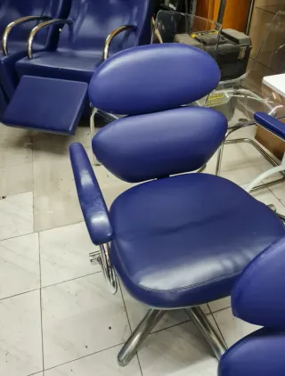 Sillas de peluquería azul (2 unidades)