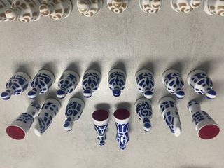 Sargadelos Ajedrez Porcelana Azul y Blanco