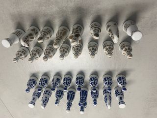 Sargadelos Ajedrez Porcelana Azul y Blanco