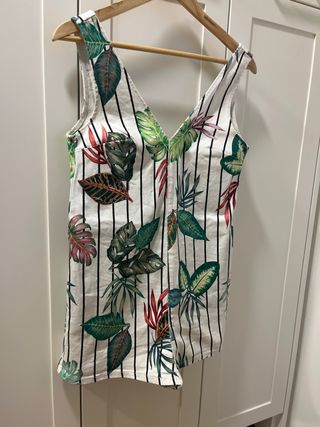 Mono Zara Estampado Hojas Rayas