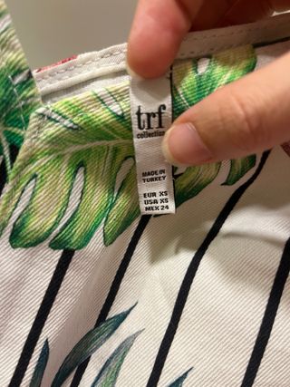 Mono Zara Estampado Hojas Rayas