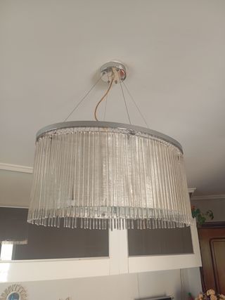 Lámpara colgante cristal y metal