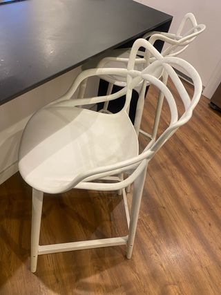 2 Sgabelli in polipropilene modificato bianco