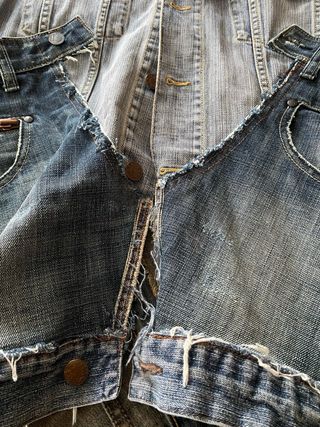 Espectacular chaqueta vaquera larga, L