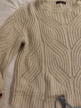 Jersey Mango Beige Punto Calado