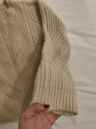 Jersey Mango Beige Punto Calado