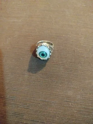 Anillo Ojo Verde Plata
