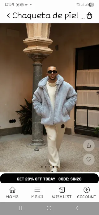 Chaqueta de piel gris invierno