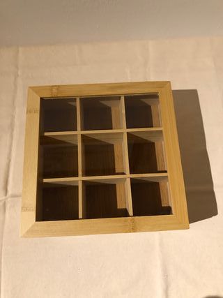 Scatola porta bustine tè in bambù con divisori