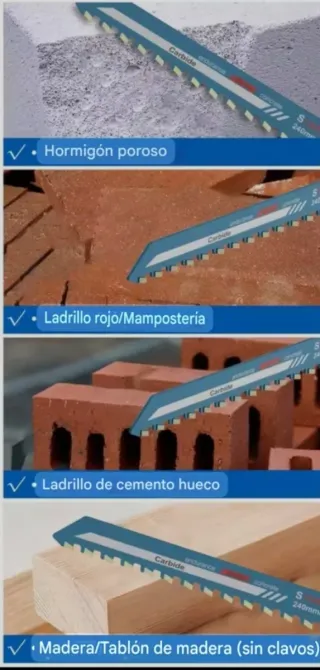 Hoja Sierra Sable Mampostería Carburo