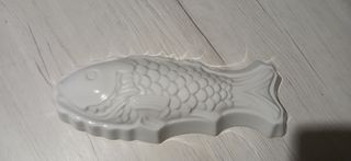Vassoio Ceramica Bianco a Forma di Pesce