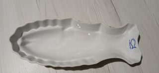 Vassoio Ceramica Bianco a Forma di Pesce
