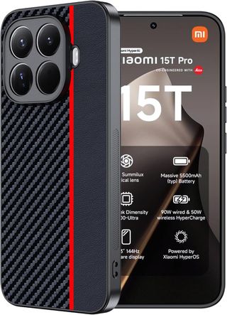 Funda Xiaomi 15T Pro Negra con Raya Roja
