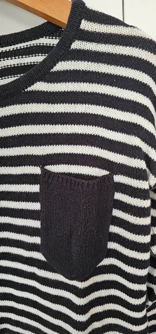 Roxy Jersey Rayas Blanco y Negro