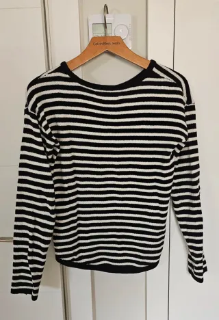 Roxy Jersey Rayas Blanco y Negro