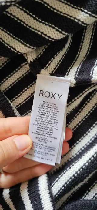 Roxy Jersey Rayas Blanco y Negro