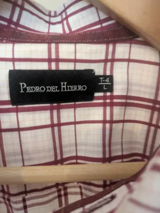 Camisa Pedro Del Hierro cuadros hombre L
