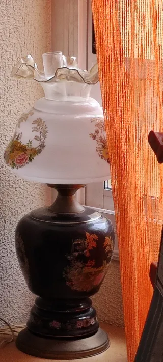 Lámpara de mesa cerámica y cristal