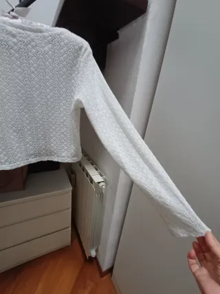 T-shirt pizzo crop bianca