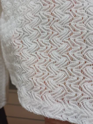 T-shirt pizzo crop bianca