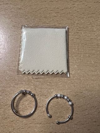 2 anillos ajustables de Plata de Ley
