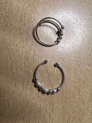2 anillos ajustables de Plata de Ley