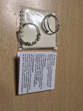 2 anillos ajustables de Plata de Ley
